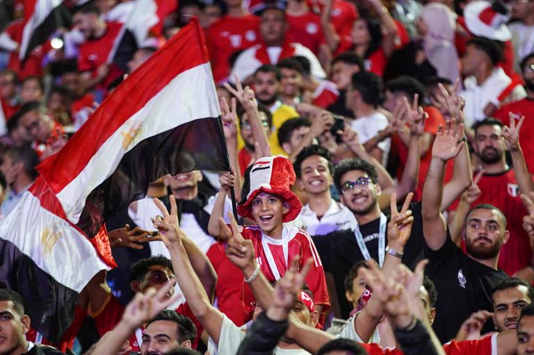 Fans of Egypt gather before the FIFA World Cup African qualifiers Match Group A between Egypt and Guinea-Bissau at Cairo International Stadium in Cairo, Egypt, on October 12, 2025. (Photo by Ziad Ahmed/NurPhoto via Getty Images)
