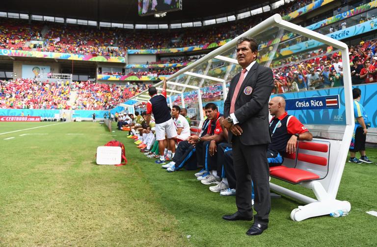 RECIFE, BRAZIL - JUNE 20:  Head coach Jorge Luis Pinto of Costa Rica looks on prior to the 2014 FIFA World Cup Brazil Group D match between Italy and Costa Rica at Arena Pernambuco on June 20, 2014 in Recife, Brazil.  (Photo by Lars Baron - FIFA/FIFA via Getty Images)