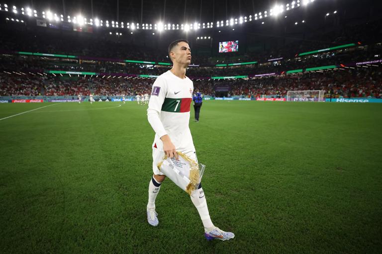 AL RAYYAN, QATAR - DECEMBER 02: Cristiano Ronaldo of Portugal looks on prior to the FIFA World Cup Qatar 2022 Group H match between Korea Republic and Portugal at Education City Stadium on December 02, 2022 in Al Rayyan, Qatar. (Photo by Hector Vivas - FIFA/FIFA via Getty Images)